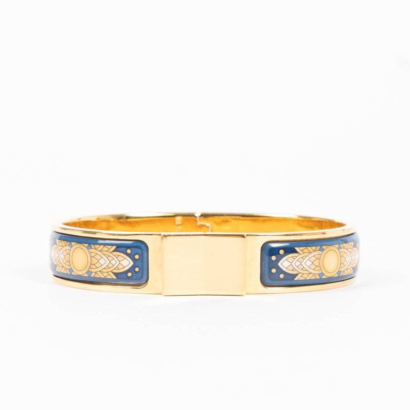 Hermes Blue Enamel Loquet Hinge Bracelet