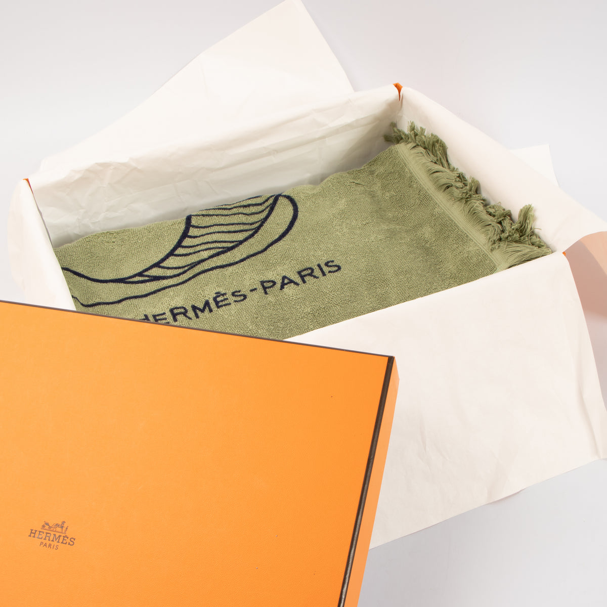 Shop the authentic Hermes Green Yachting Thalassa Small Beach Towel on Labellov.com.