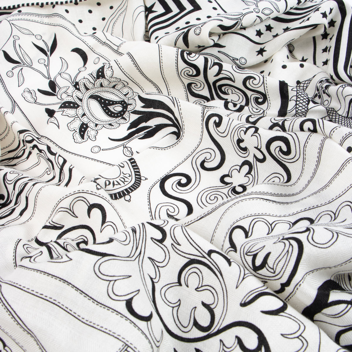 Shop this authentic Hermes White Cashmere/Silk Festival des Amazones 140 Shawl pre-loved on labellov.com