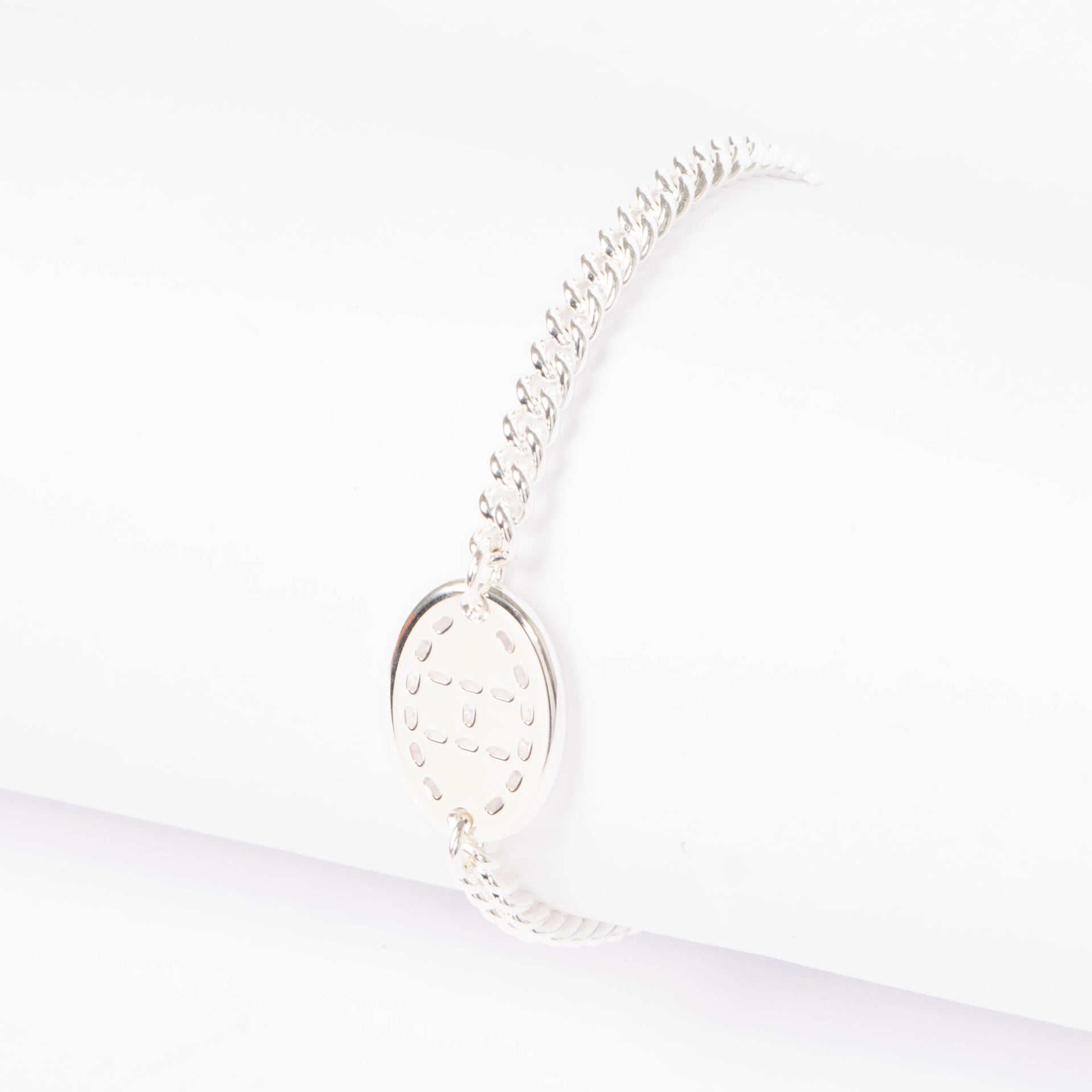 Hermes Sterling Silver Point Sellier Bracelet