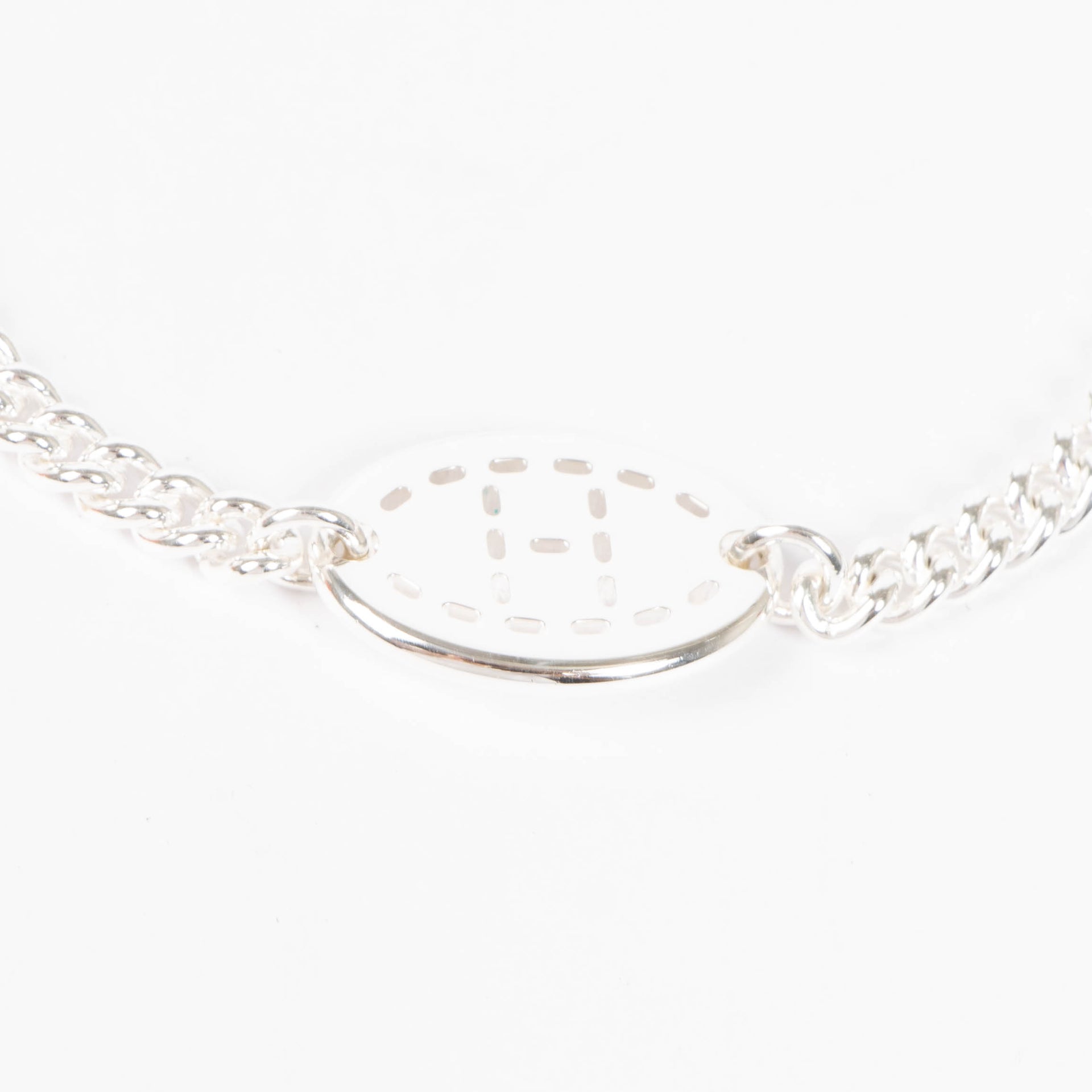 Hermes Sterling Silver Point Sellier Bracelet