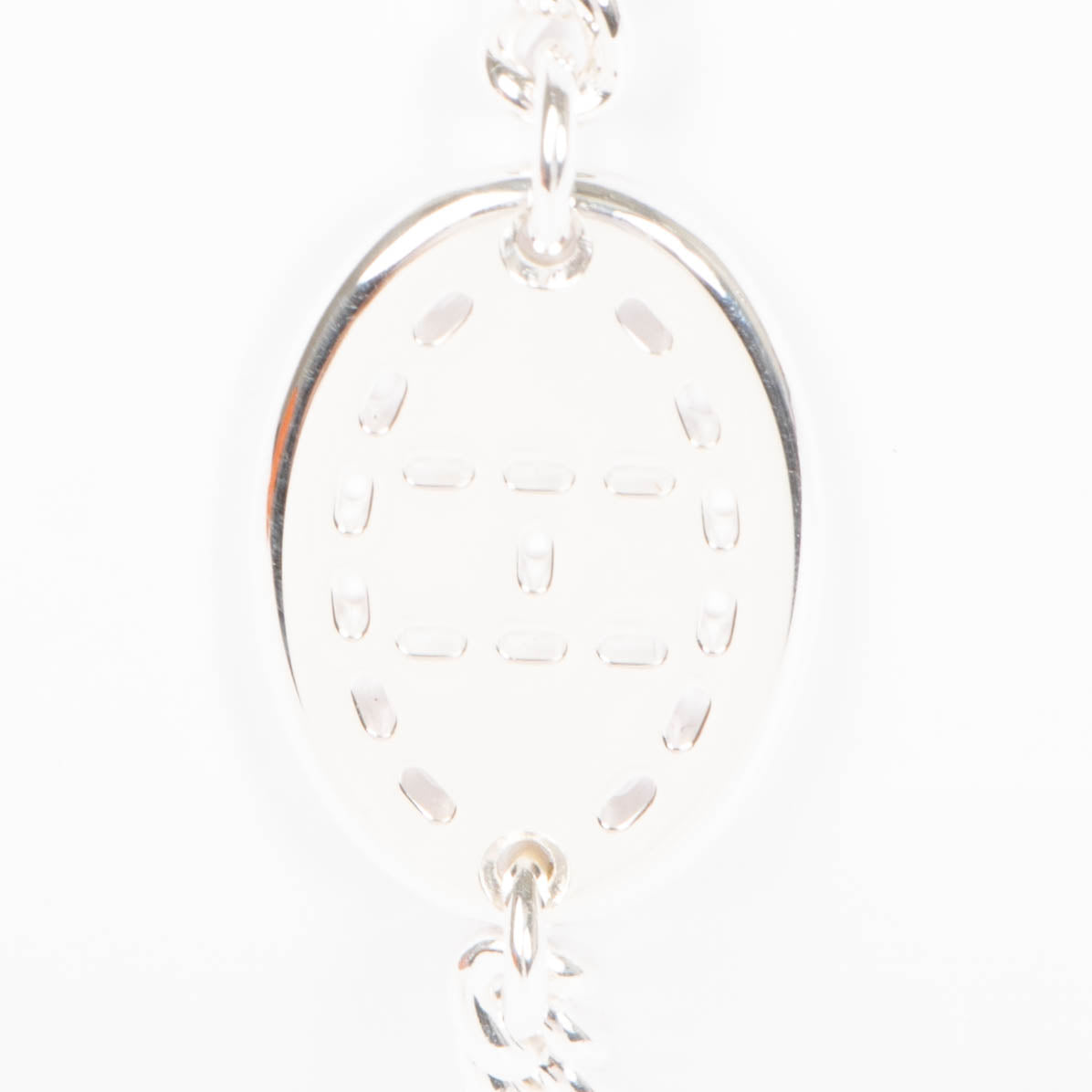 Hermes Sterling Silver Point Sellier Bracelet