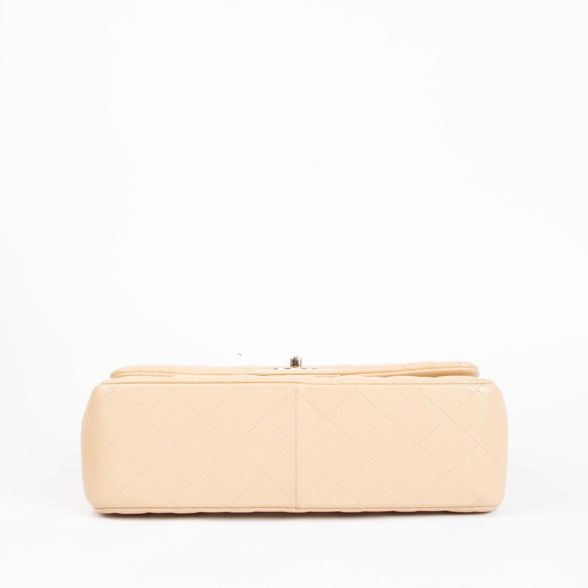 Chanel Beige Cavair Large/Jumbo Classic Handbag