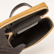 Shop this authentic Chanel 26S Suede/Shiny Lambskin Slim Vanity with Chain pre-loved on Labellov.com.