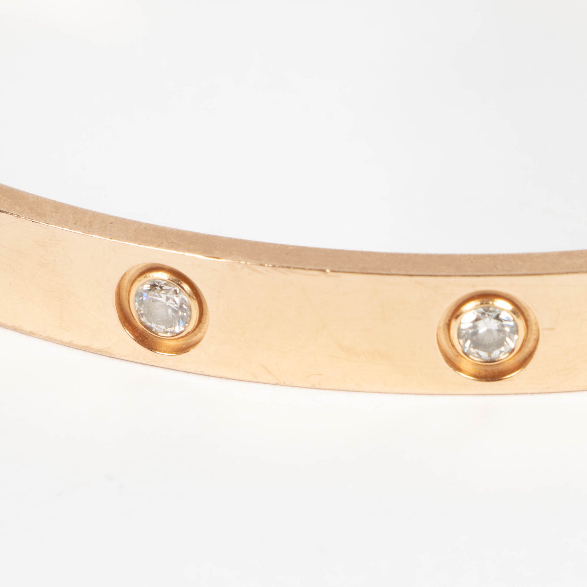 Cartier Rose Gold 10 Diamonds Classic LOVE Bracelet - Size 17