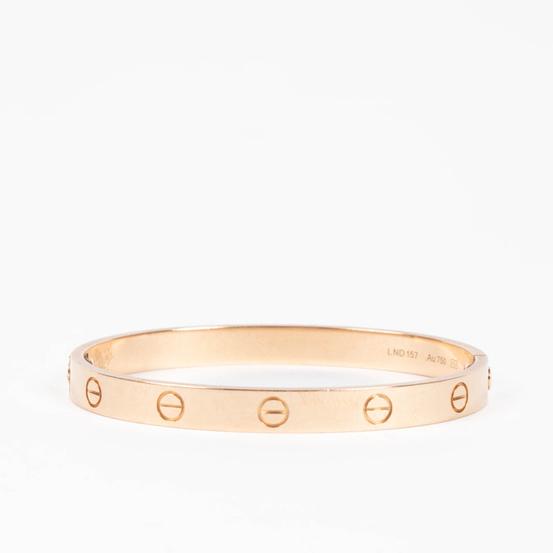 Cartier Rose Gold Classic LOVE Bracelet - Size 17