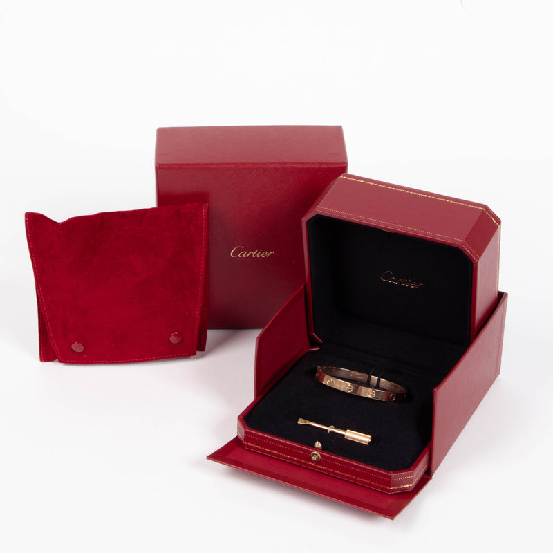 Cartier Rose Gold Classic LOVE Bracelet - Size 17