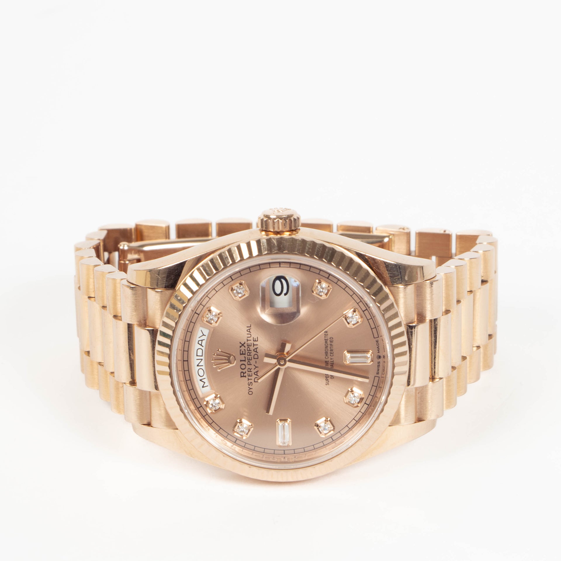 Rolex Everose Gold Diamond Day Date 36 Watch