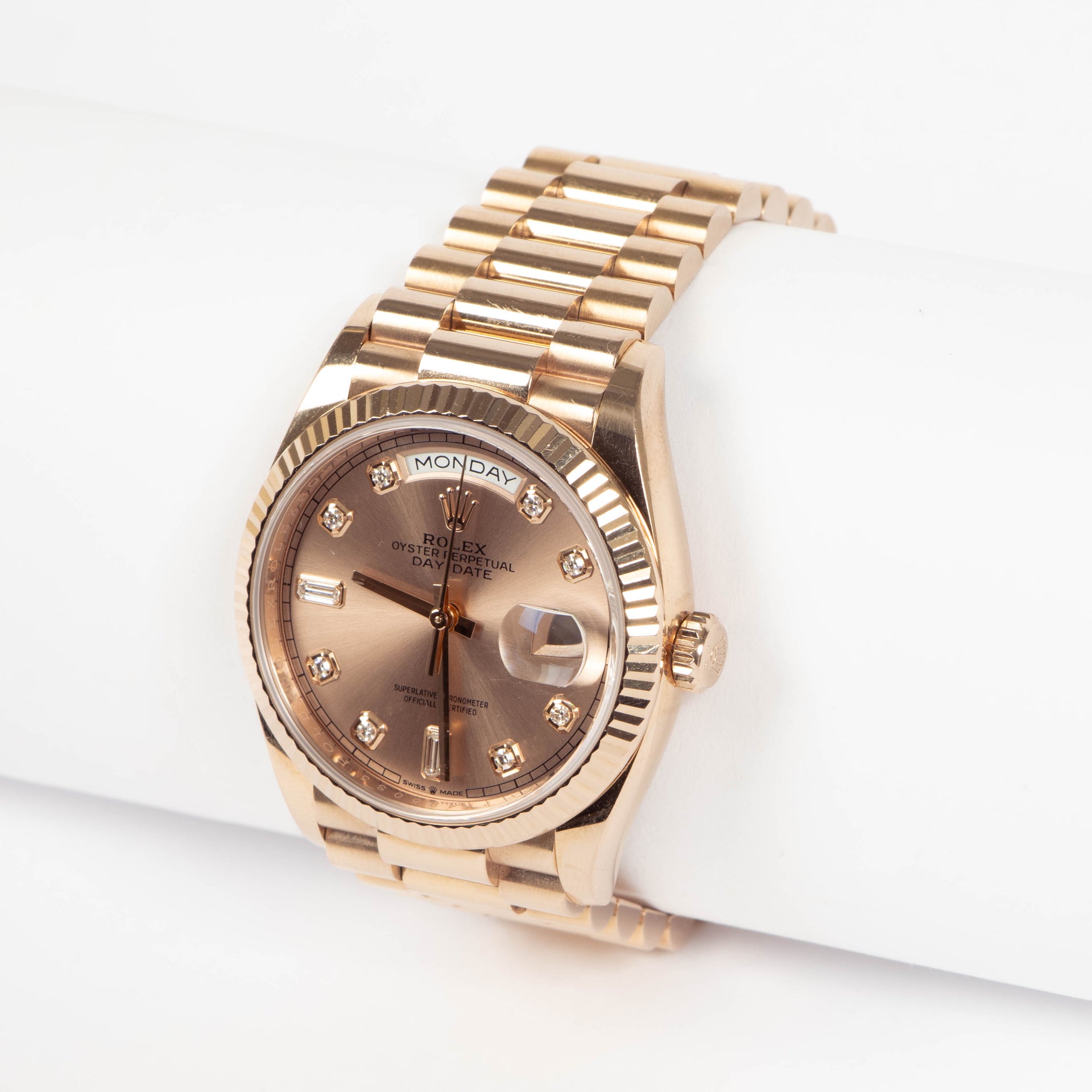 Rolex Everose Gold Diamond Day Date 36 Watch