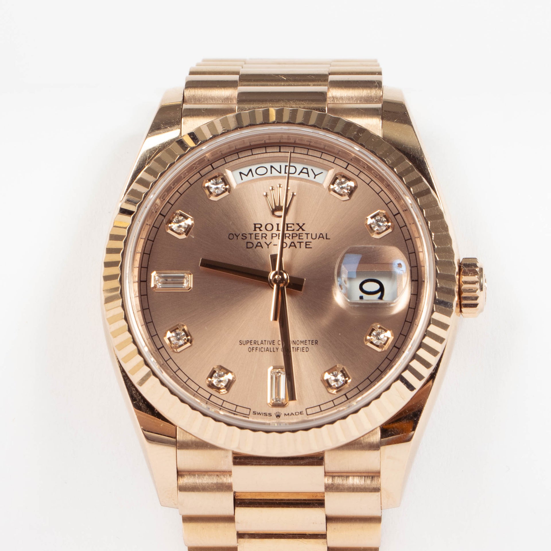 Rolex Everose Gold Diamond Day Date 36 Watch