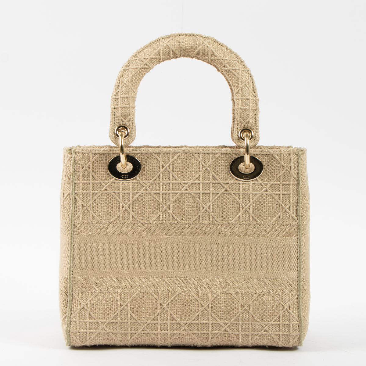 Shop this authentic luxury Christian Dior Beige Canvas Medium Lady D-Lite Bag pre-loved on Labellov.com