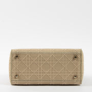 Shop this authentic luxury Christian Dior Beige Canvas Medium Lady D-Lite Bag pre-loved on Labellov.com