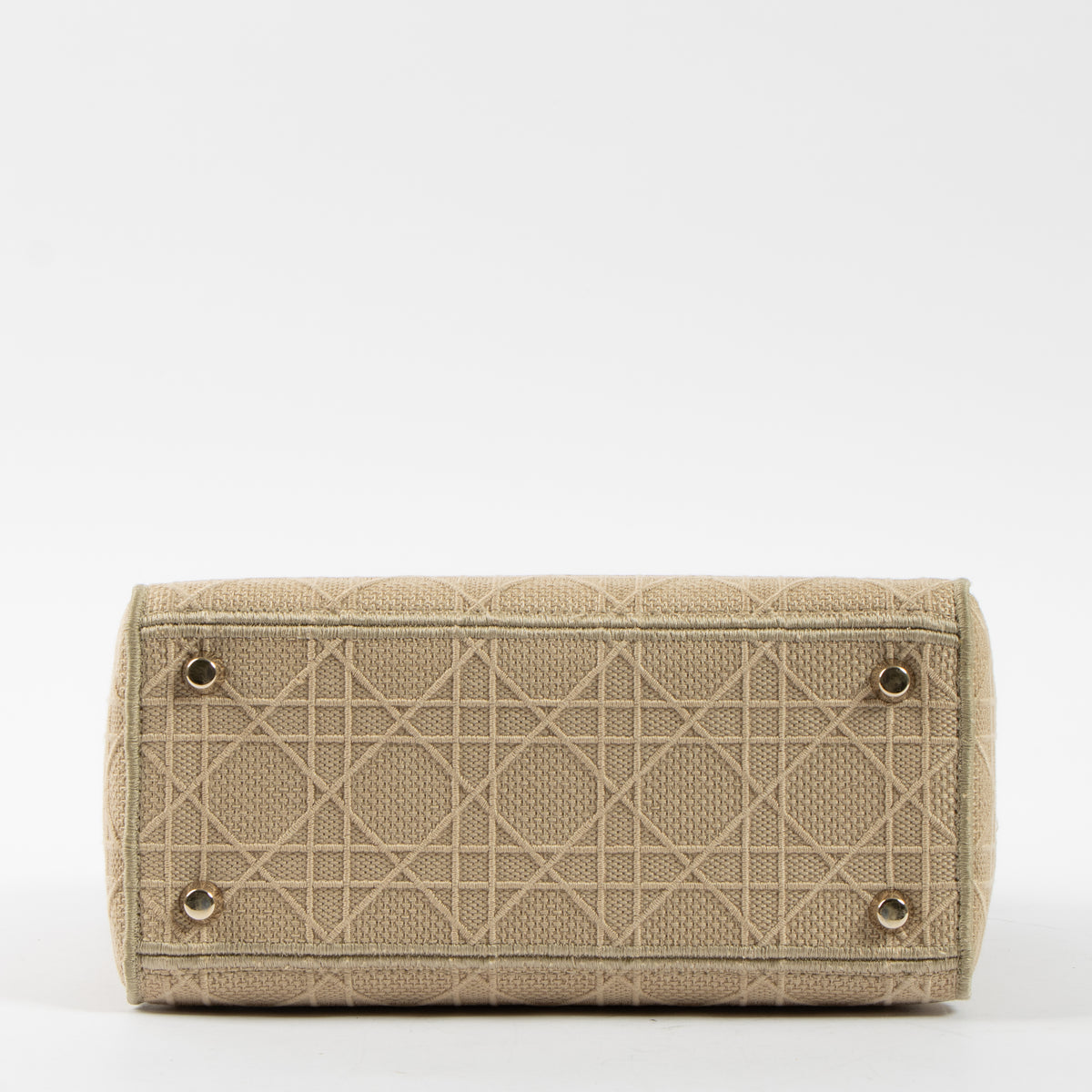 Shop this authentic luxury Christian Dior Beige Canvas Medium Lady D-Lite Bag pre-loved on Labellov.com