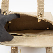 Shop this authentic luxury Christian Dior Beige Canvas Medium Lady D-Lite Bag pre-loved on Labellov.com