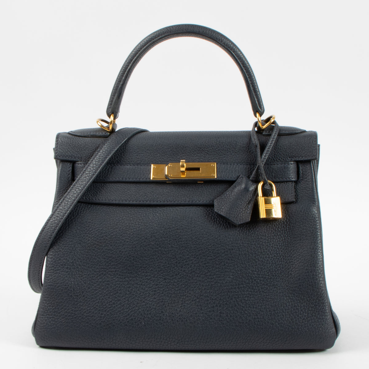 Hermes Kelly 28 Bleu Nuit Togo GHW