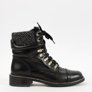 Shop this authentic Chanel 15A Black Combat Boots Size - 39 Pre-Loved on Labellov.com