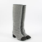 Shop this authentic Chanel 17K Silver Glitter Milky Way High Boots Size - 37 Pre-Loved on Labellov.com