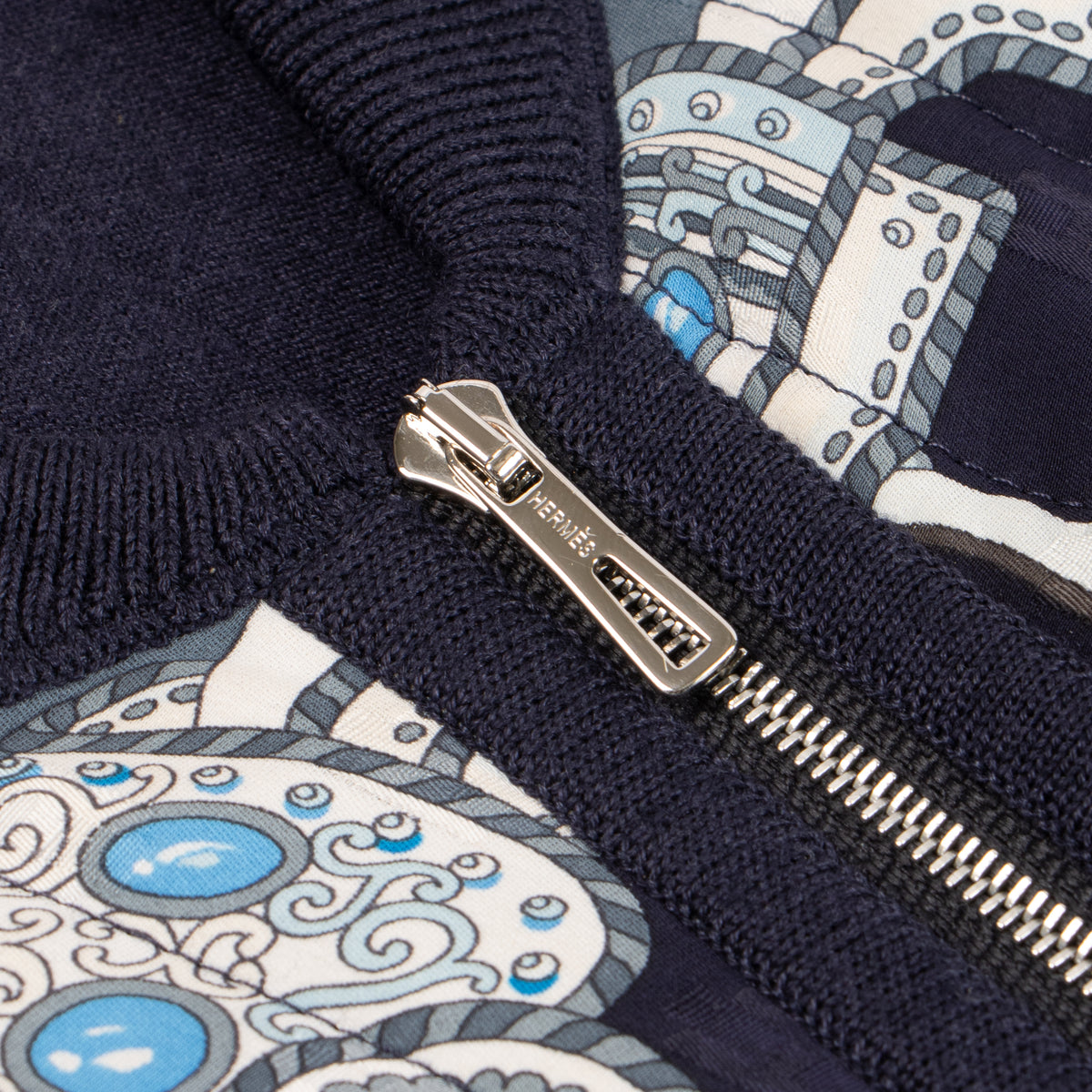 Shop this authentic Hermes Blue Printed Jacket pre-loved on Labellov.com