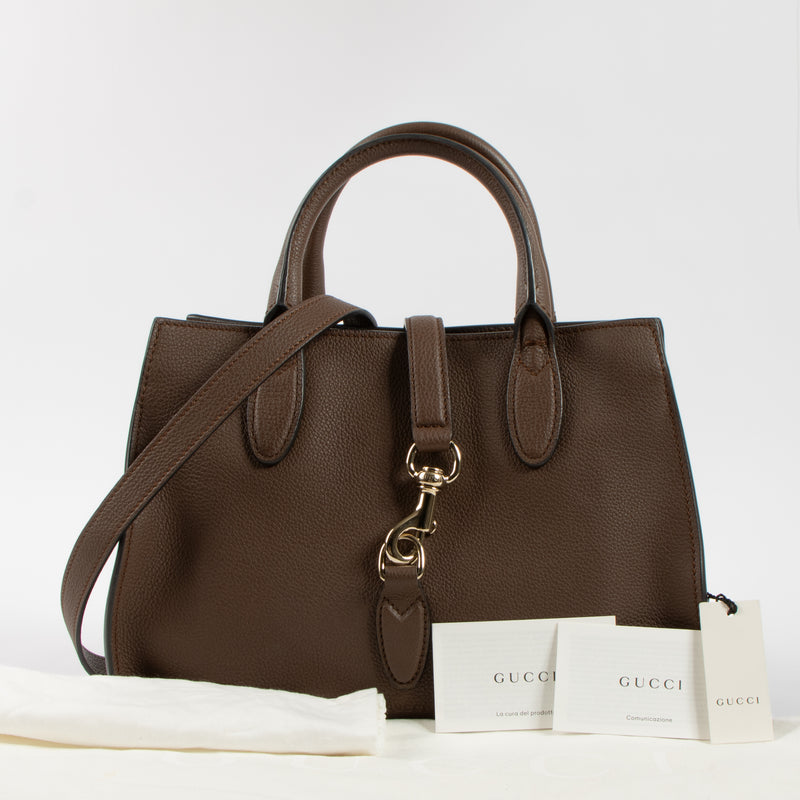 Shop the authentic Gucci Brown Small Soft Jackie Tote Bag second hand on Labellov.com!