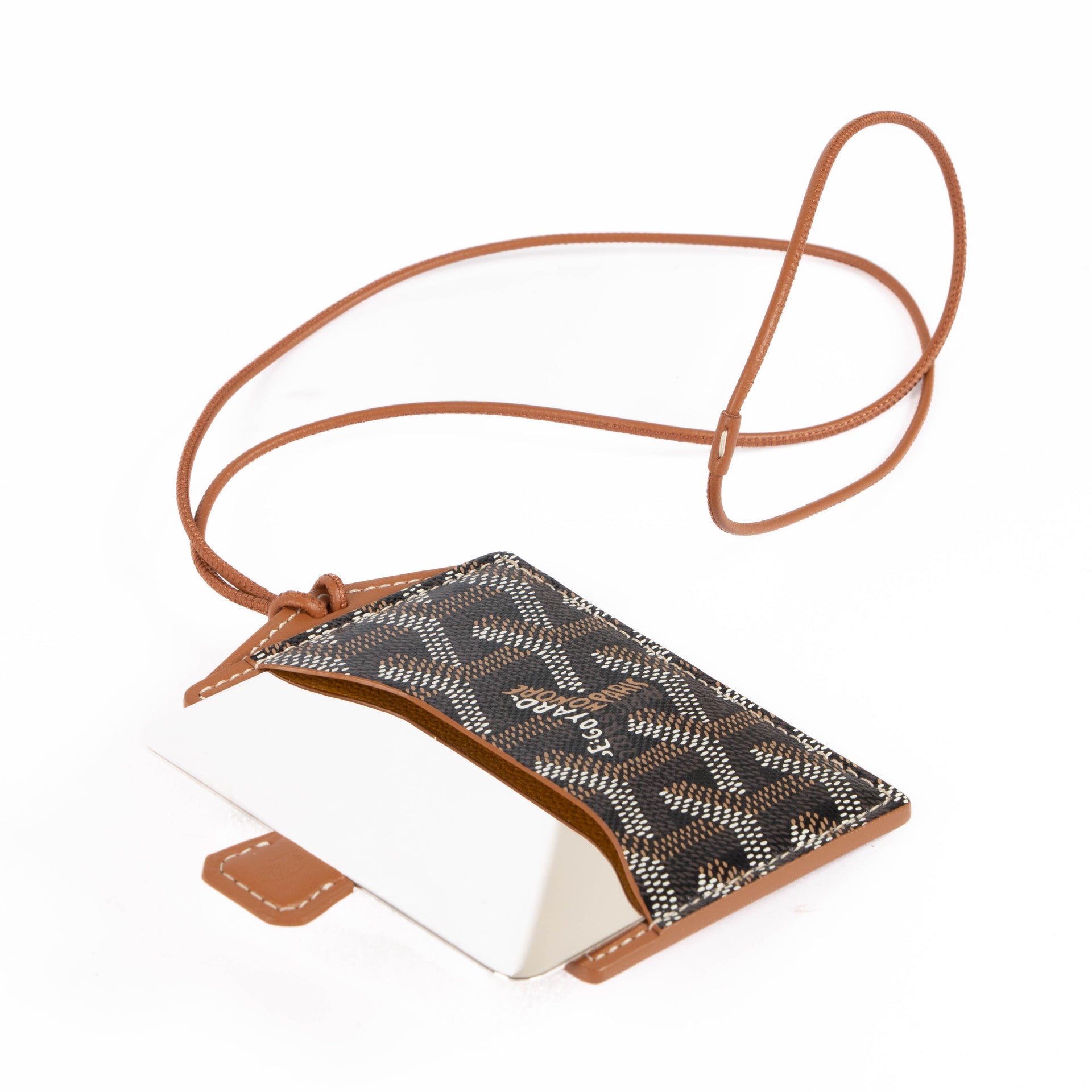 Goyard Black/Tan Venus Miroir de Sac Bag Mirror