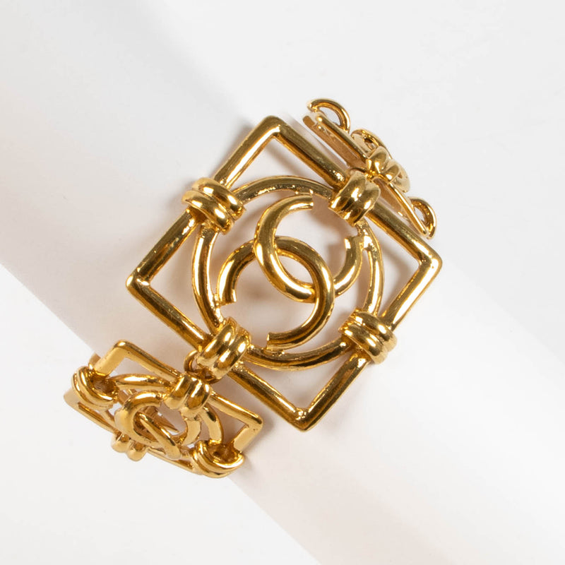 Chanel Collection 29 Gold Square Link CC Bracelet