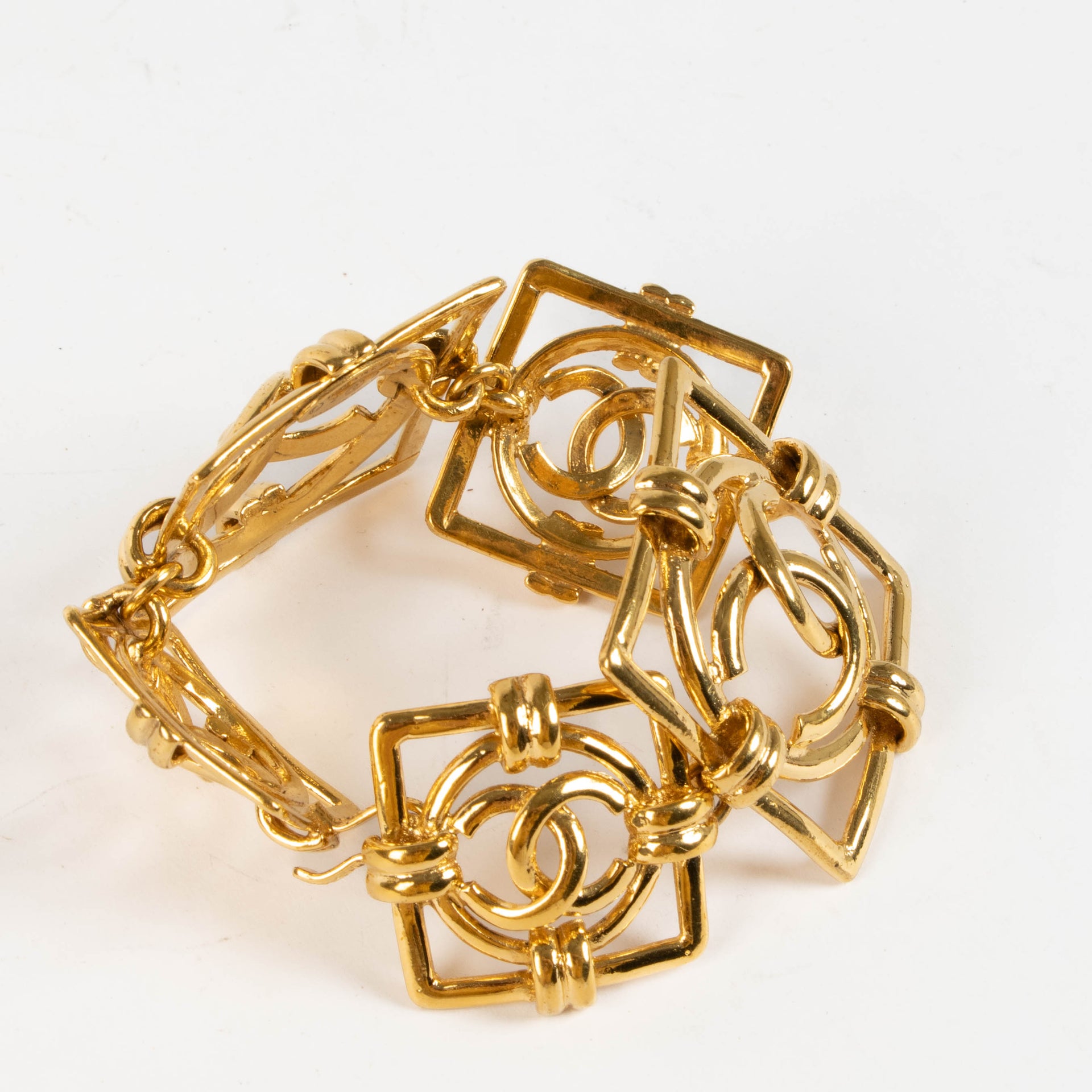 Chanel Collection 29 Gold Square Link CC Bracelet