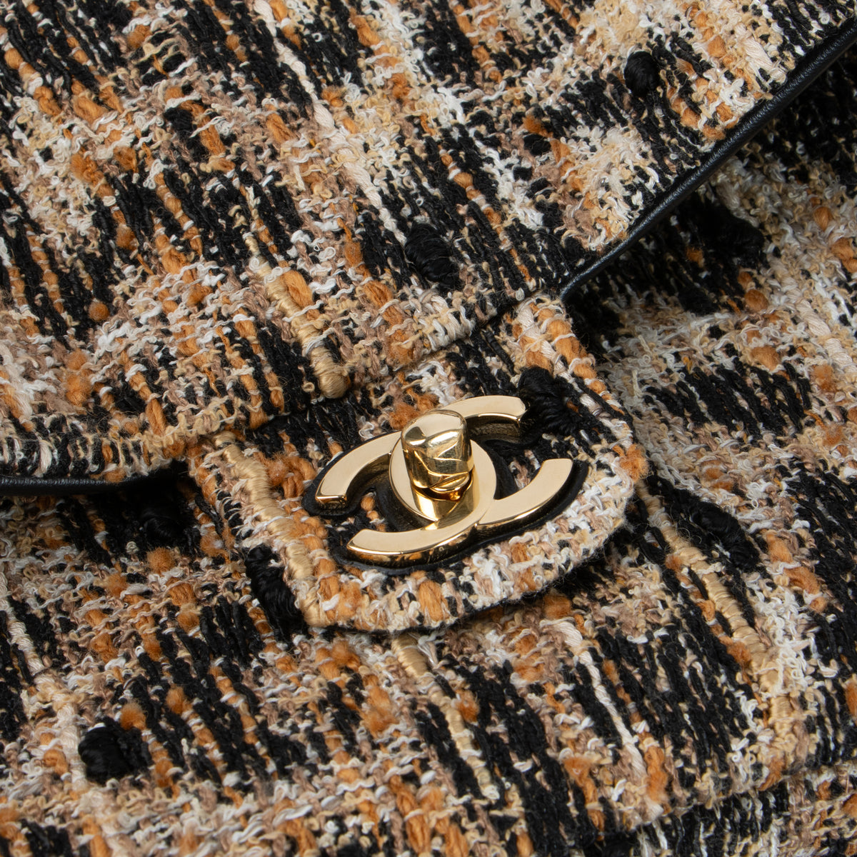 Chanel 26A Leopard Tweed Maxi Flap Bag