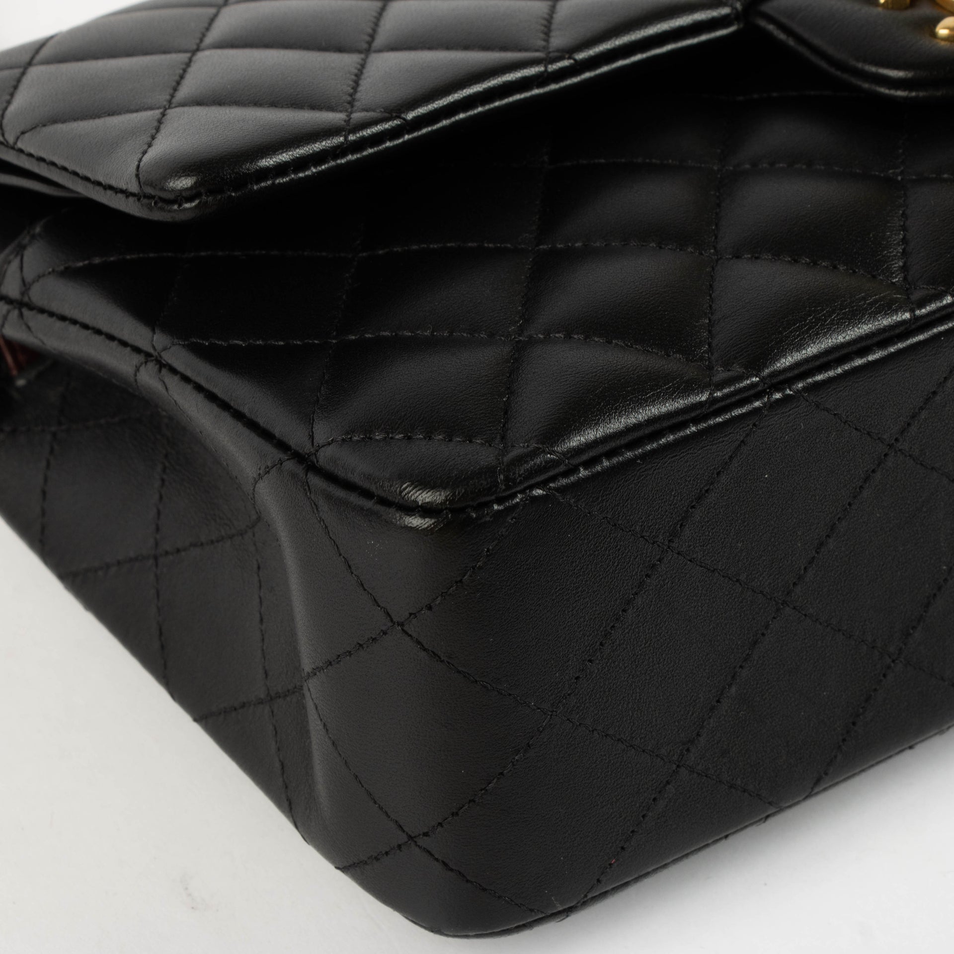 Shop the authentic Chanel Black Lambsbkin Medium Classic 11.12 Bag second hand on Labellov.com