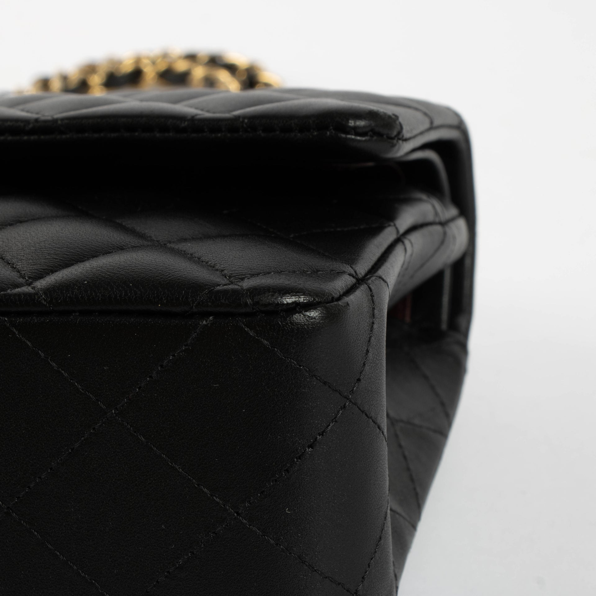 Shop the authentic Chanel Black Lambsbkin Medium Classic 11.12 Bag second hand on Labellov.com