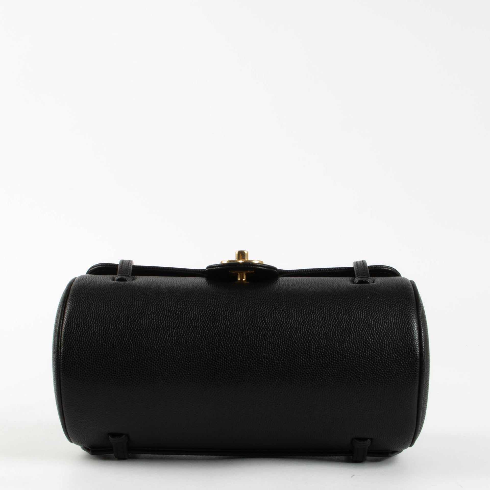 Chanel Black Caviar Preppy Coco Small Bowling Shoulder Bag