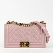 Shop the authentic Chanel Pink Caviar Medium Boy Chanel Bag second hand on Labellov.com