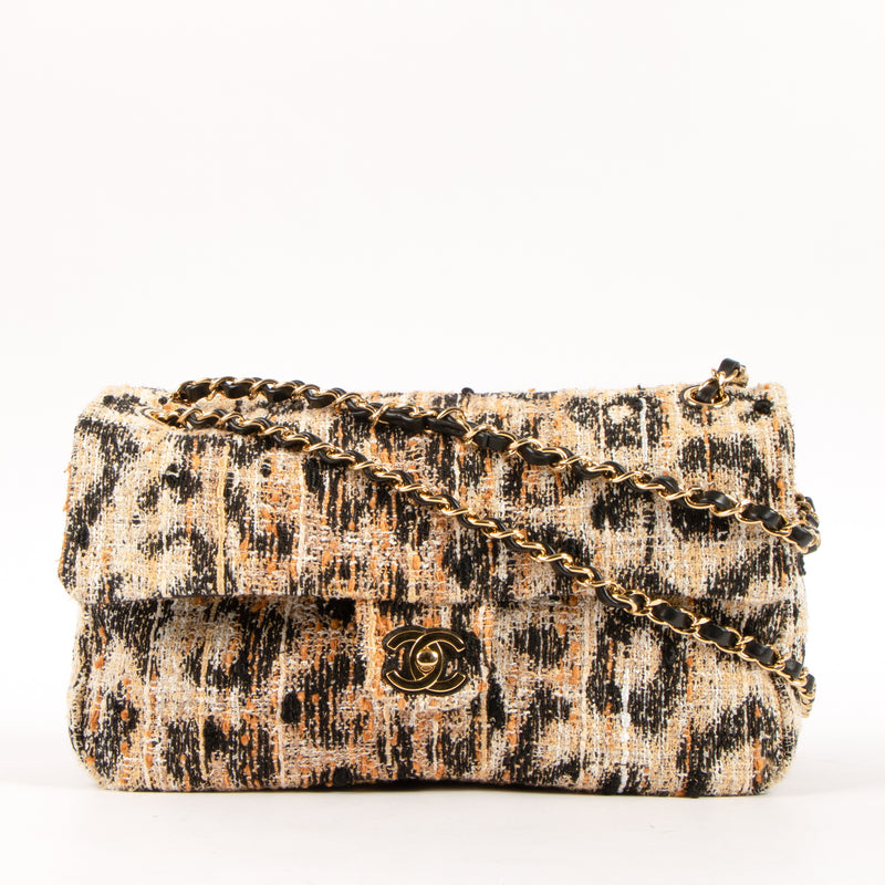 Chanel 26A Leopard Tweed Maxi Flap Bag