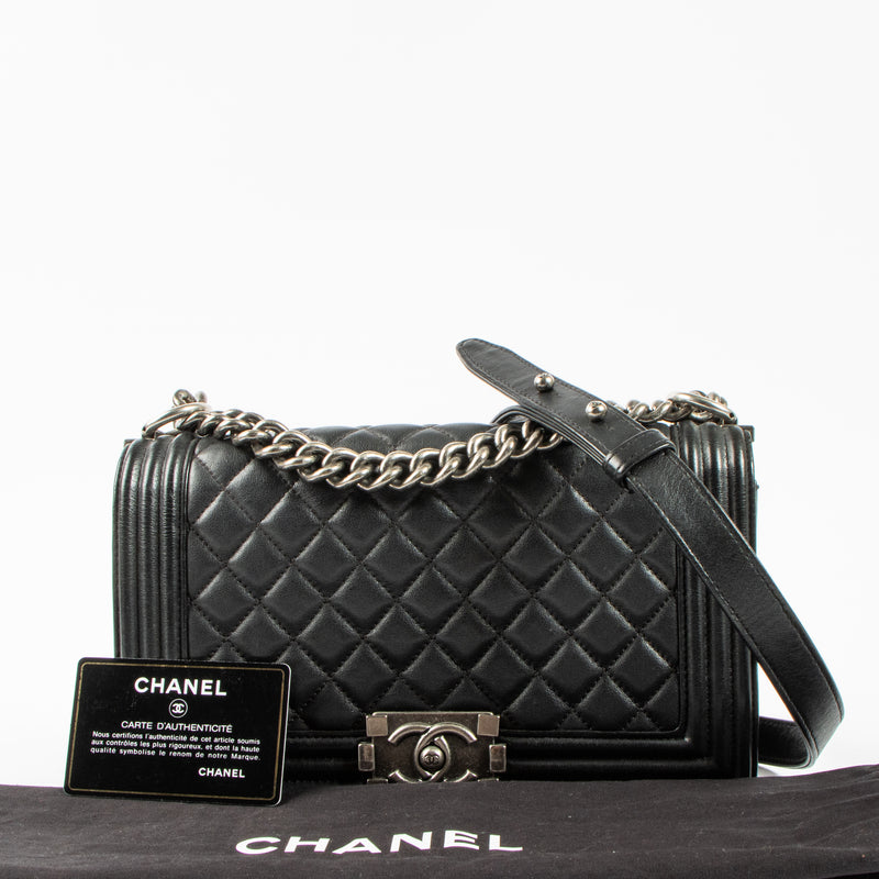 Shop this authentic Chanel Black Medium Boy Chanel Bag pre-loved on Labellov.com