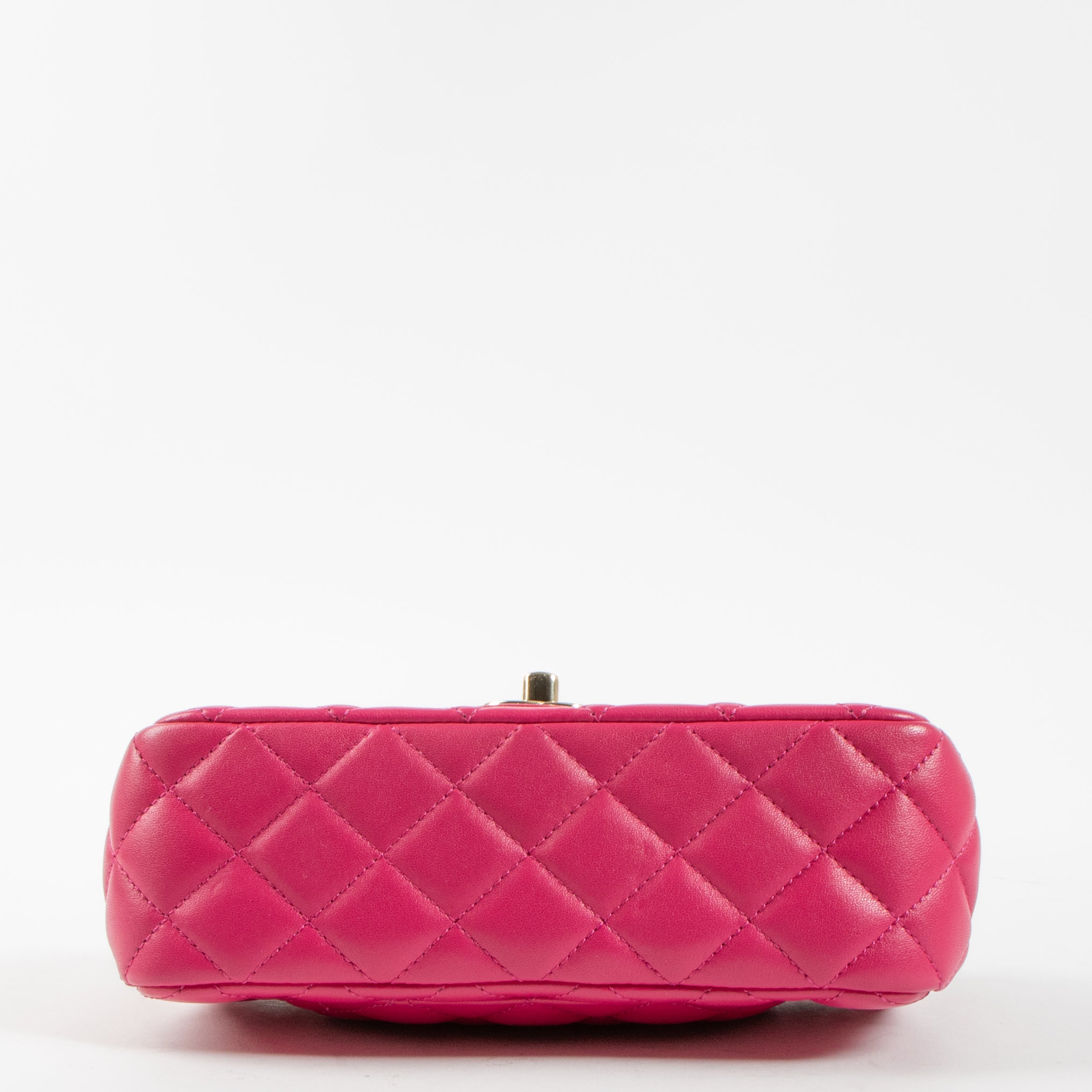Chanel 23A Pink Lambskin Mini Flap Bag with Crystal Embellished