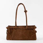 Shop this authentic Prada Cocoa Brown Suede Medium Bonnie Bag pre-loved on Labellov.com