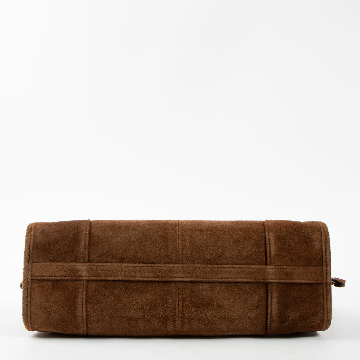 Shop this authentic Prada Cocoa Brown Suede Medium Bonnie Bag pre-loved on Labellov.com