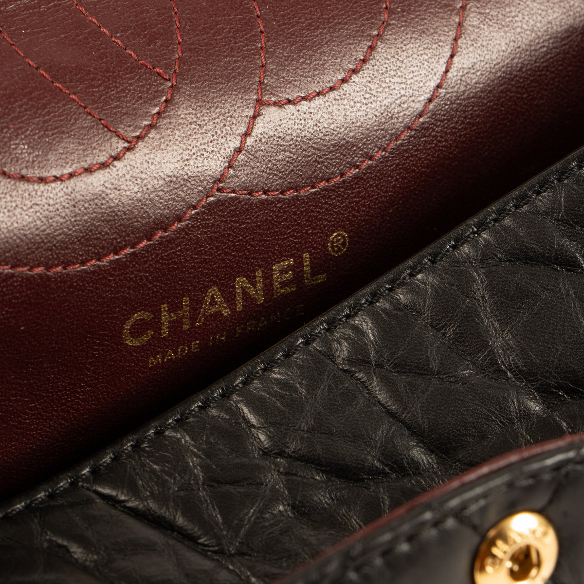 Shop this authentic Chanel Black Aged Calfskin Medium Reissue 2.55 Bag pre-loved on Labellov.com