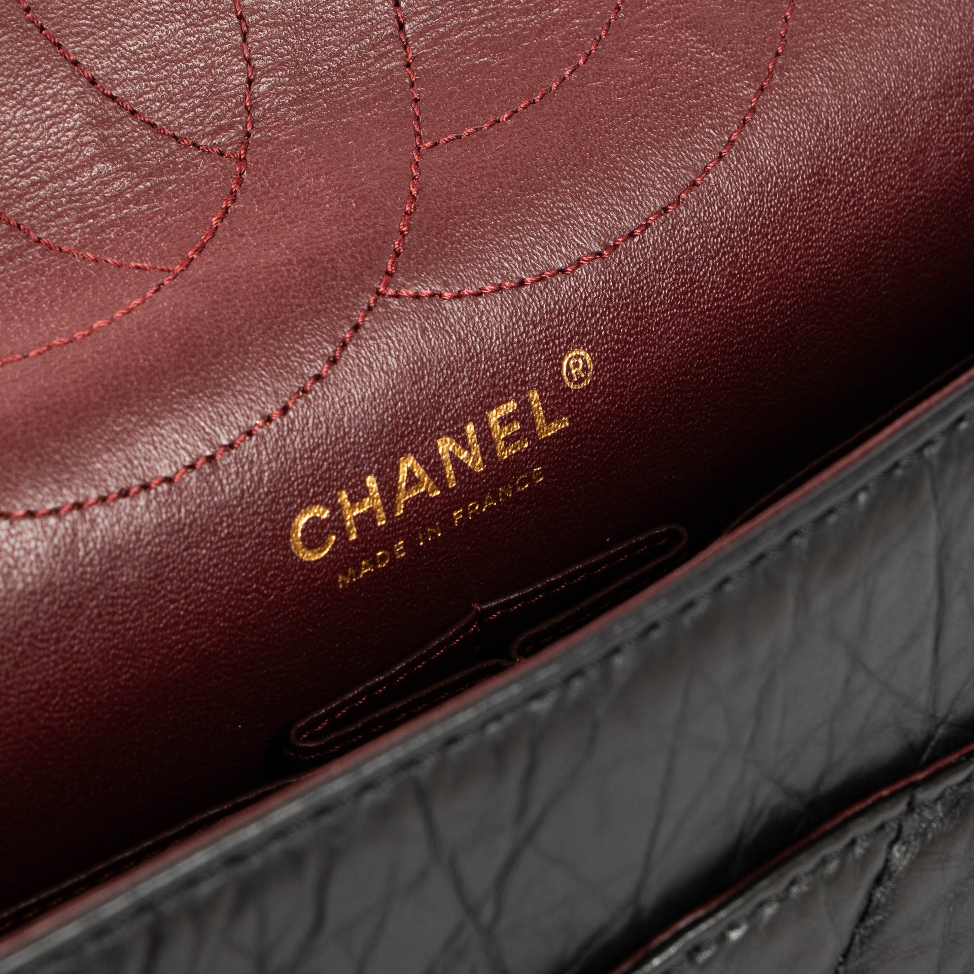 Chanel Black Aged Calfskin Large Reissue 2.55 Bag