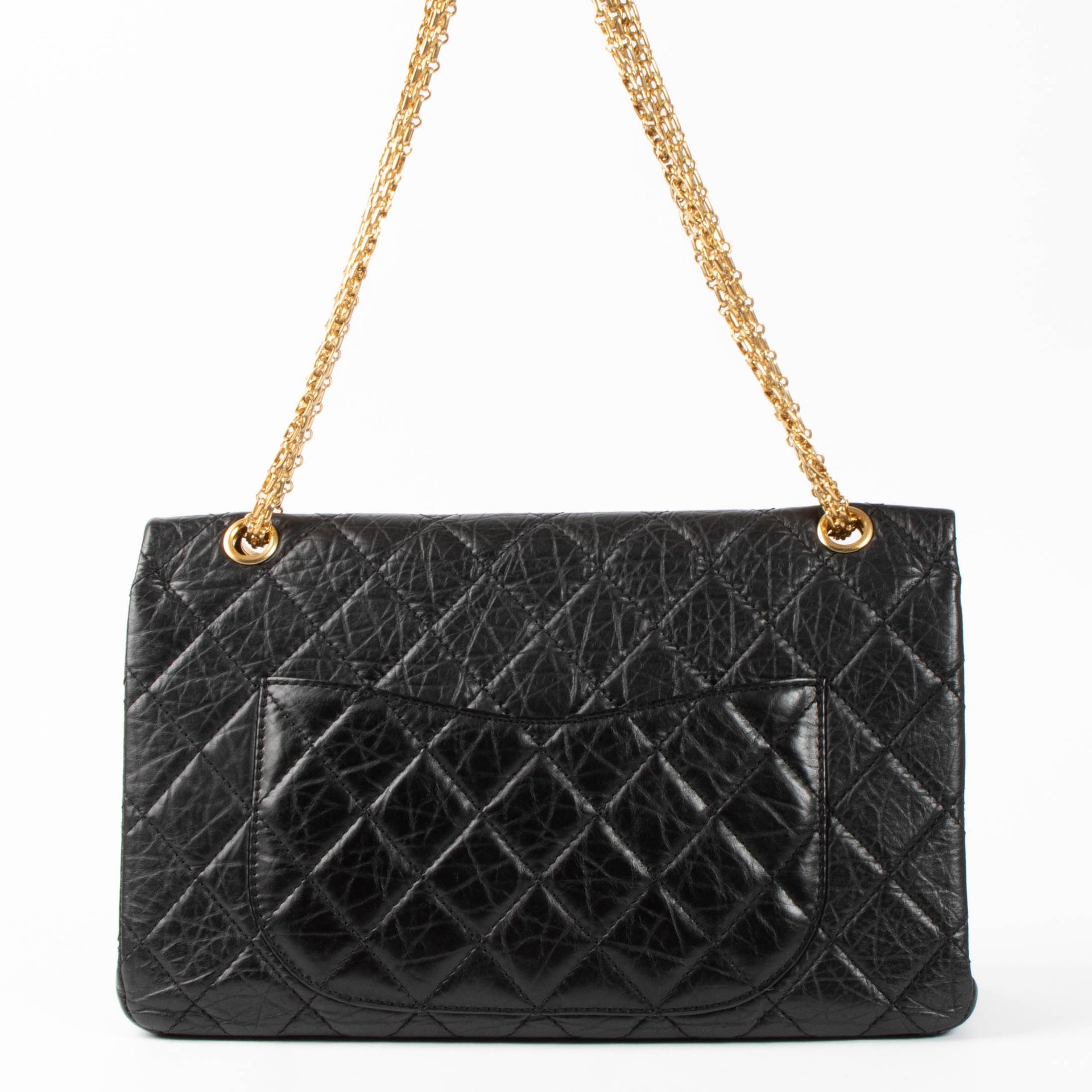 Chanel Black Aged Calfskin Large Reissue 2.55 Bag