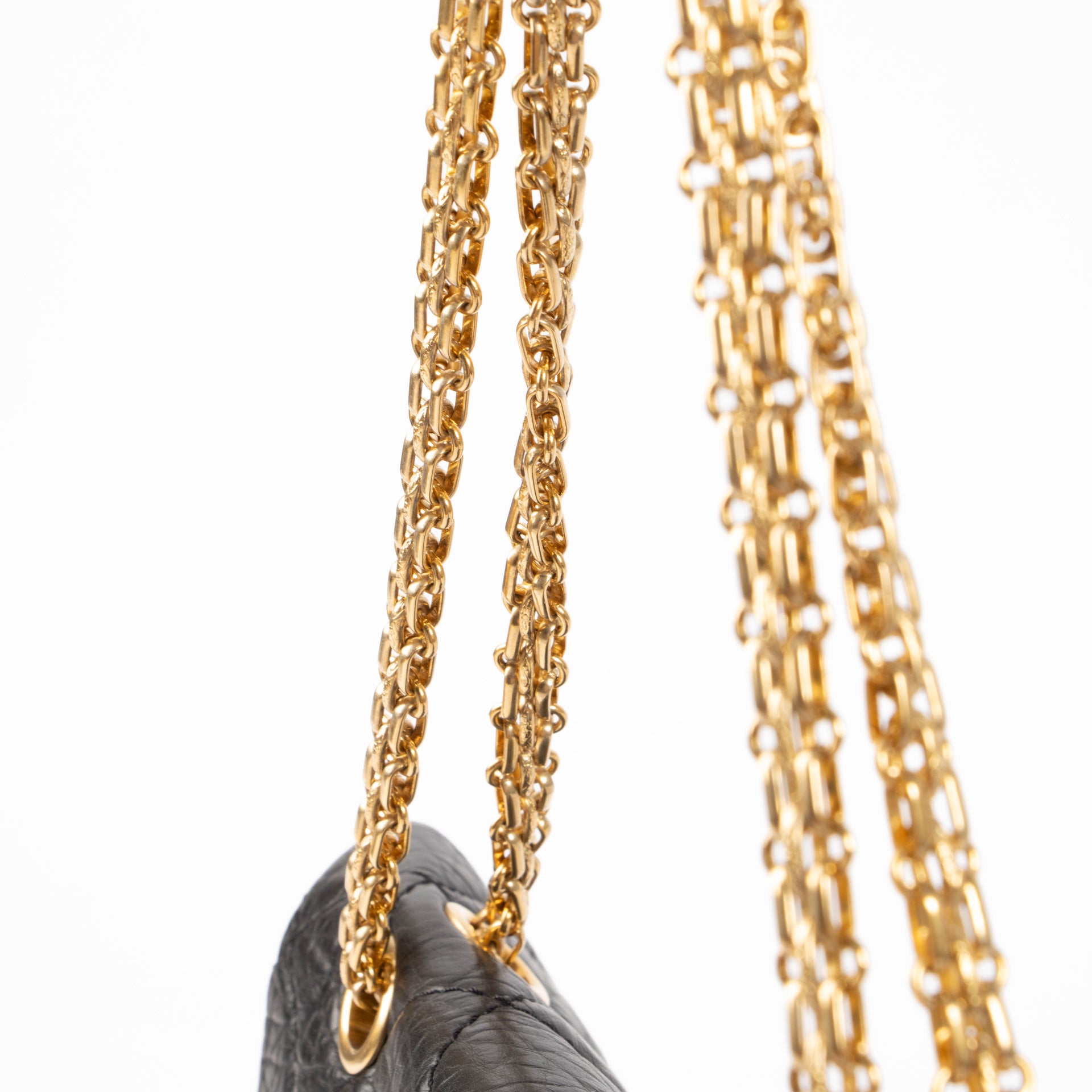 Chanel Black Aged Calfskin Large Reissue 2.55 Bag