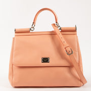 Shop this authentic Dolce & Gabbana Salmon Pink Large Sicily Bag on Labellov.com