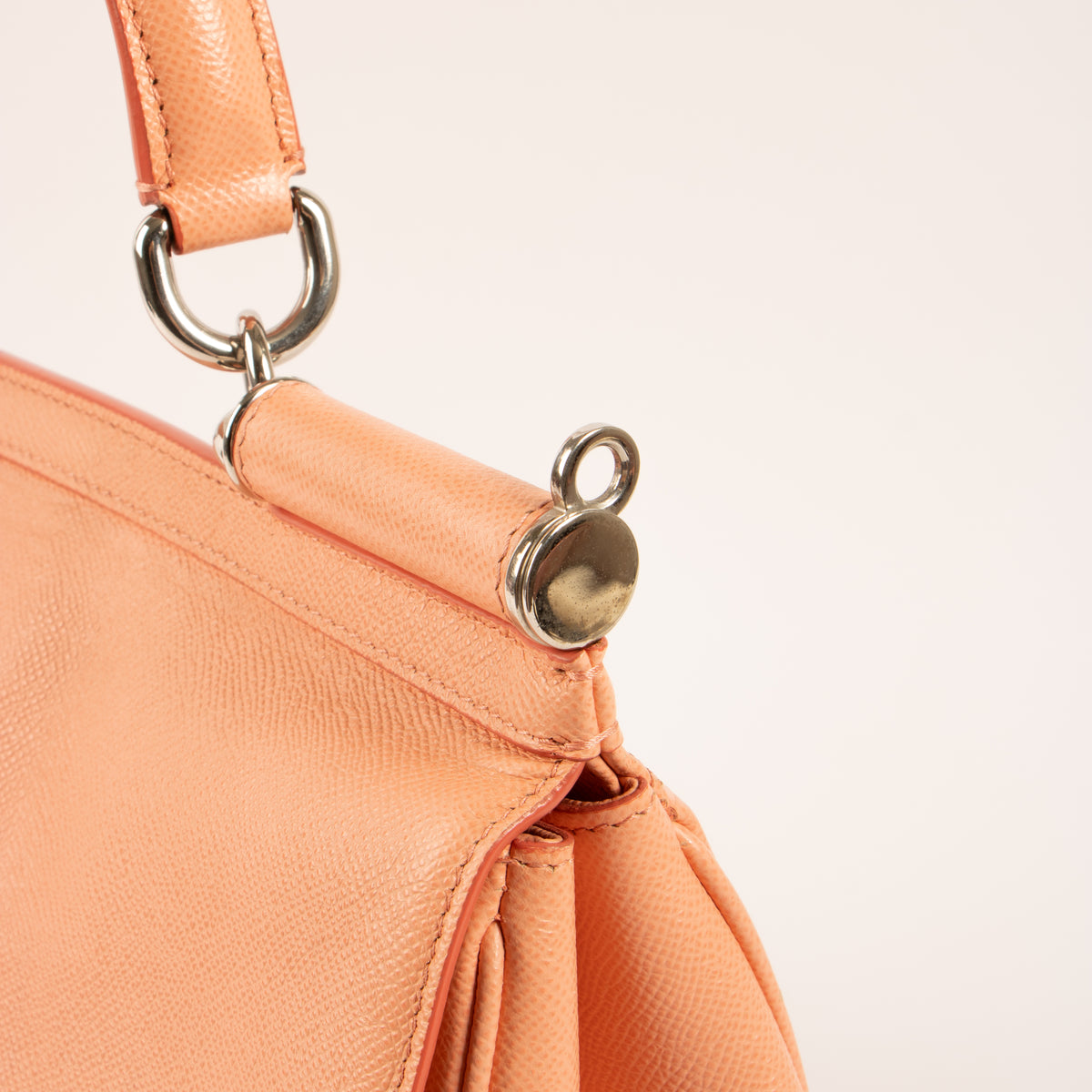 Shop this authentic Dolce & Gabbana Salmon Pink Large Sicily Bag on Labellov.com