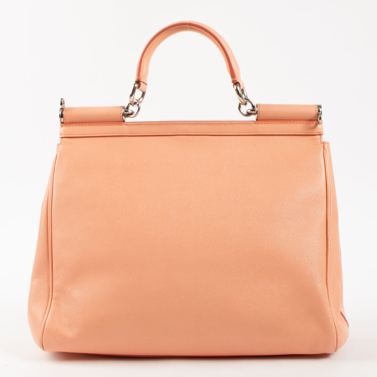 Shop this authentic Dolce & Gabbana Salmon Pink Large Sicily Bag on Labellov.com