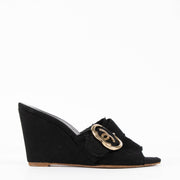 Shop these authentic Chanel Black Canvas Sandals Size 37 pre-loved on Labellov.com 