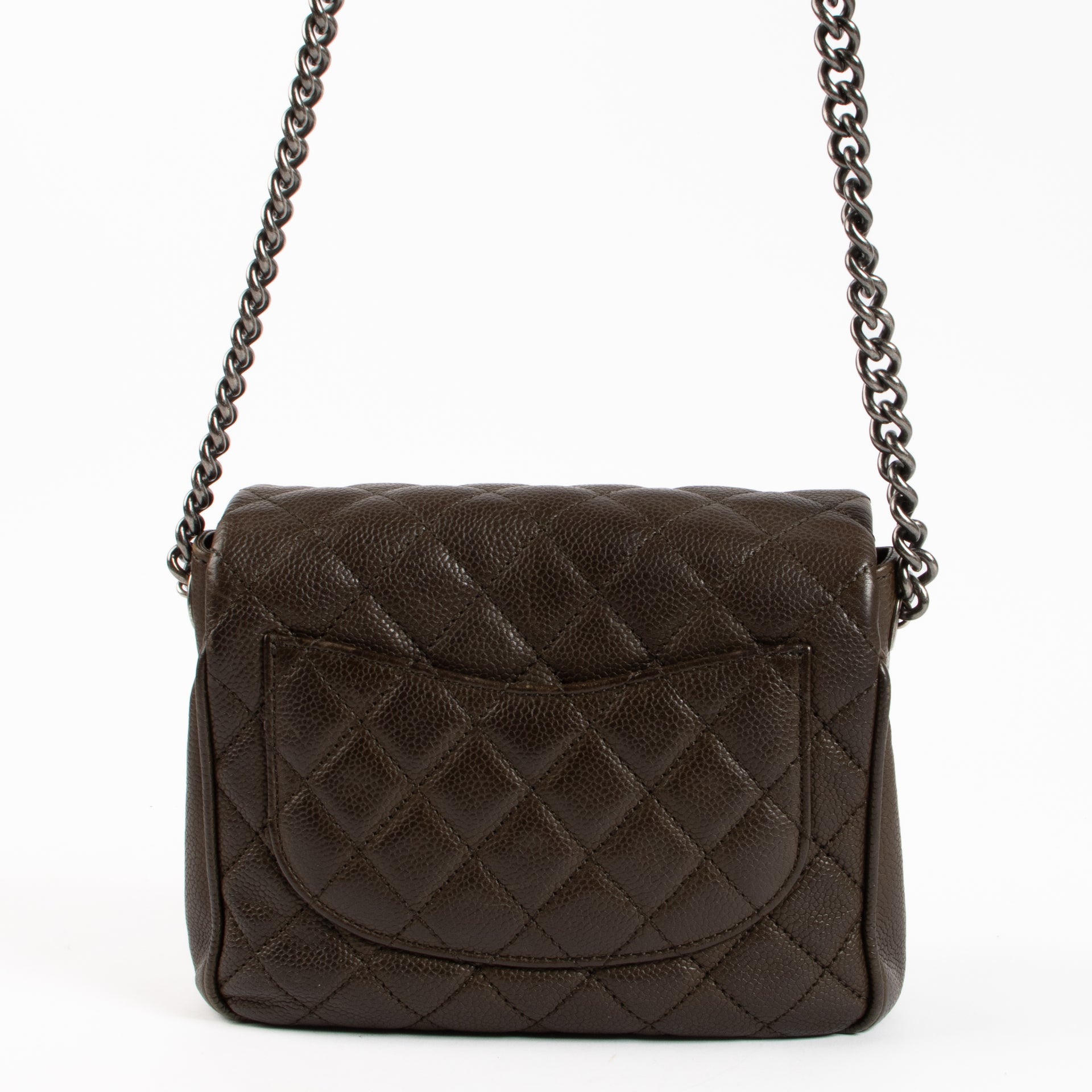 Shop the authentic Chanel Brown Calfskin Small Rock Flap Bag on Labellov.com !