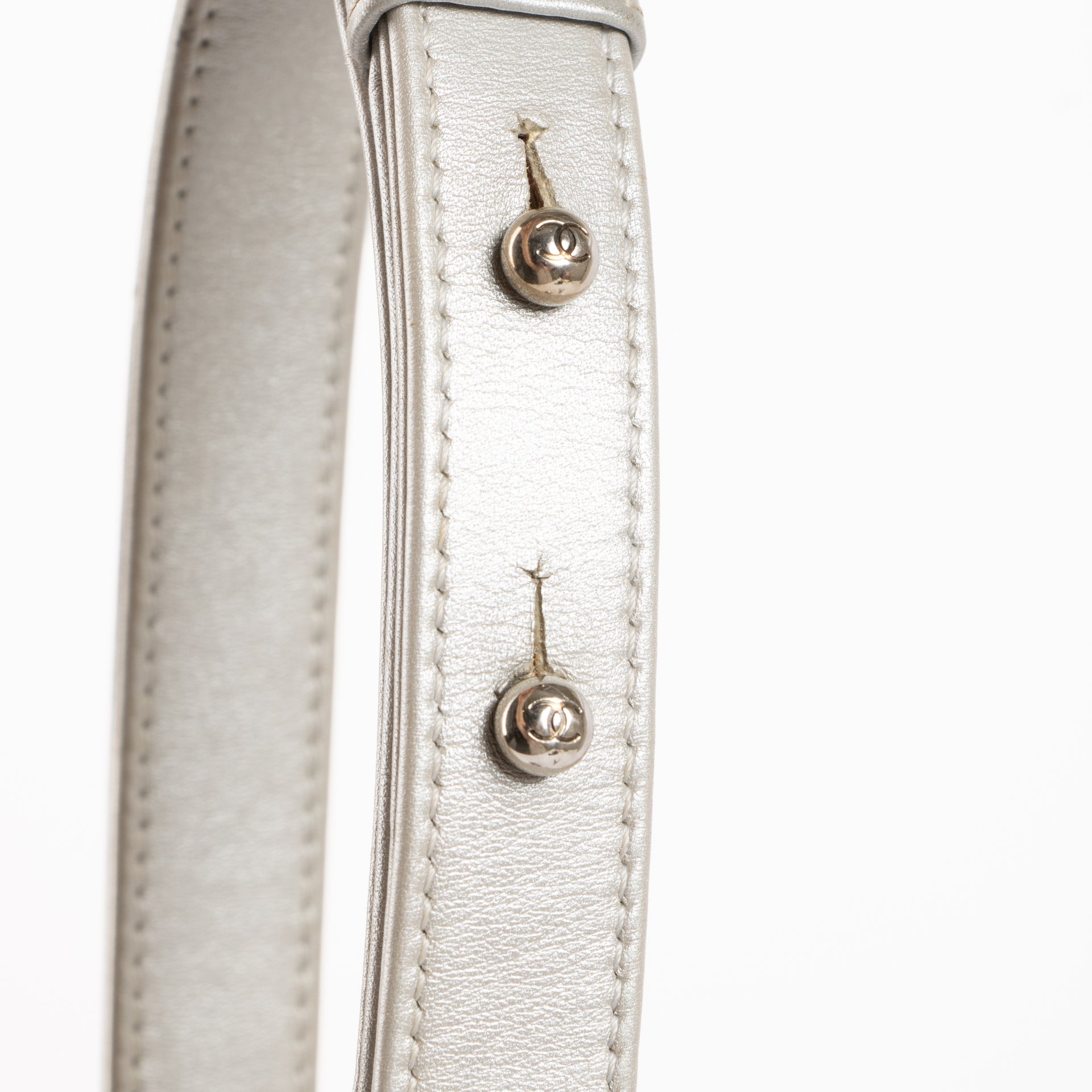Shop the authentic Chanel Silver Calfskin Small Boy Chanel Bag on Labellov.com !