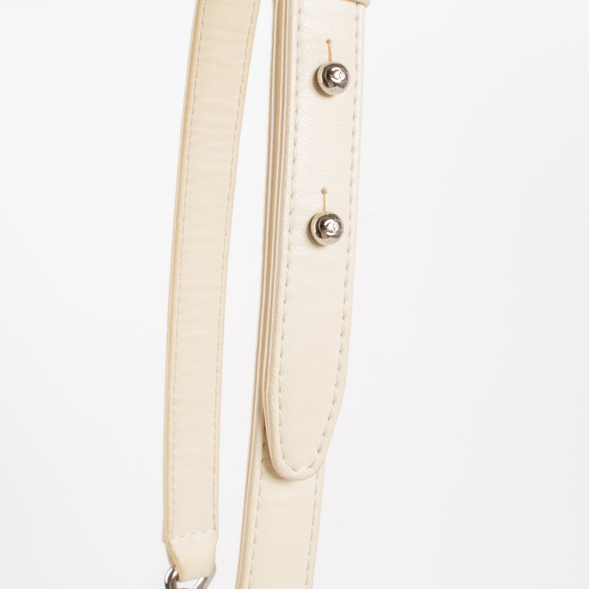 Chanel White Perforated Large Boy Chanel Bag