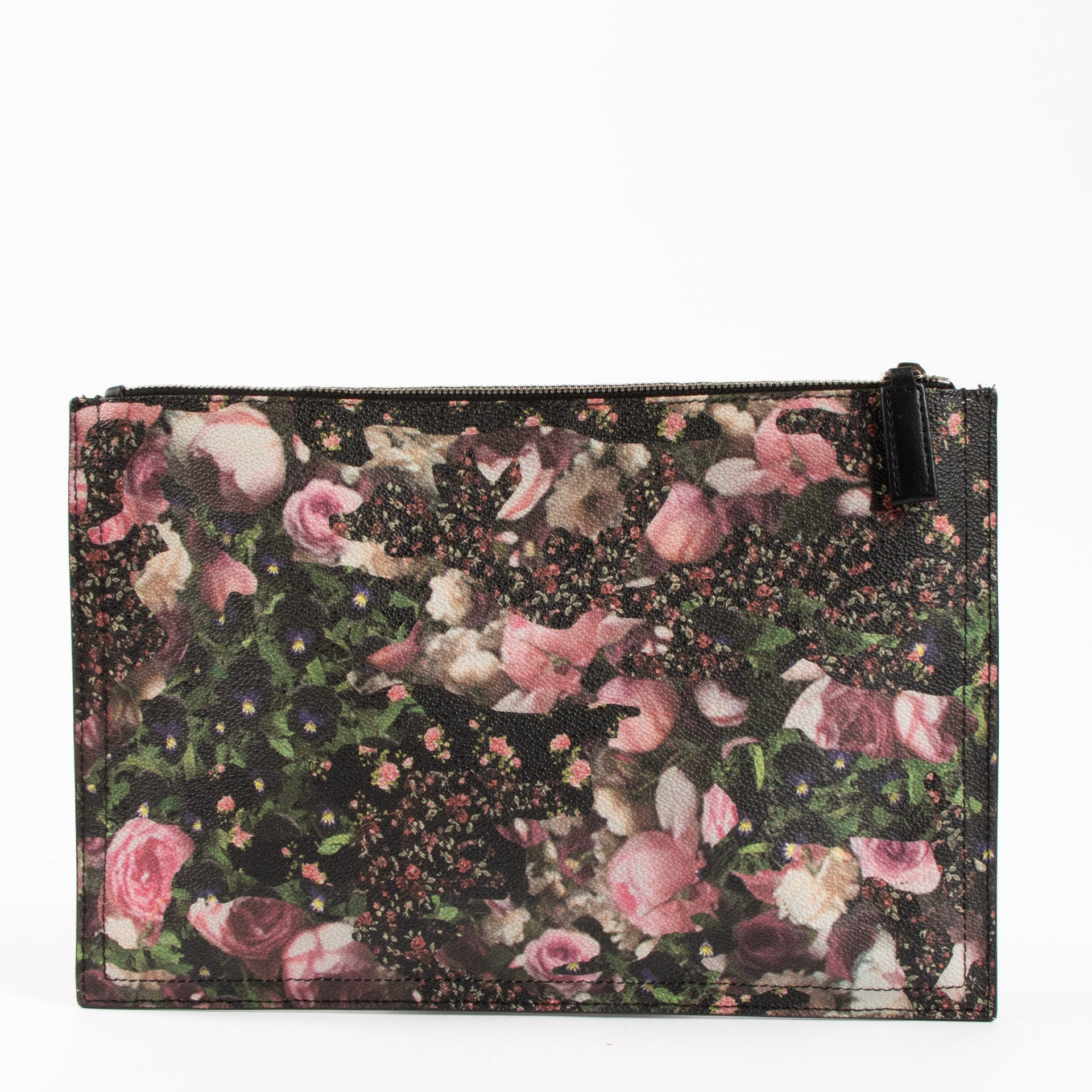 Shop the authentic Givenchy Black Floral Printed Leather Clutch on Labellov.com !