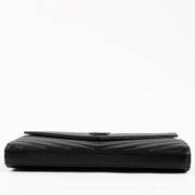 Shop the authentic Saint Laurent Black Leather Cassandre Classic Chain Wallet on Labellov.com !