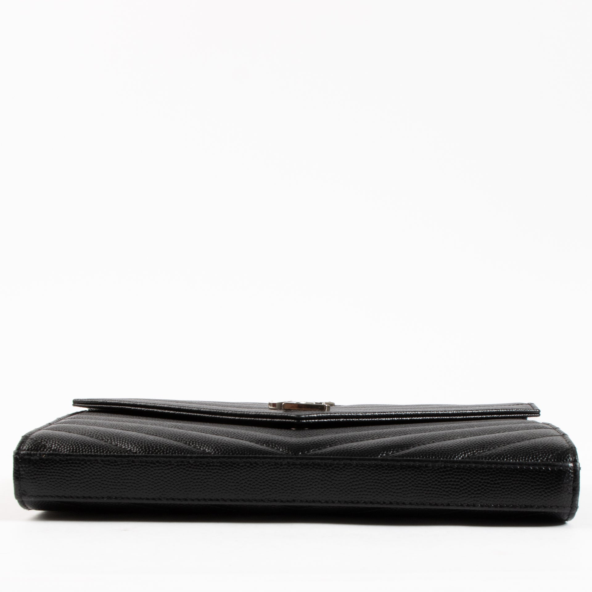 Shop the authentic Saint Laurent Black Leather Cassandre Classic Chain Wallet on Labellov.com !